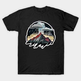 Dark Mountain Storm Sticker T-Shirt